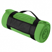 Koc polarowy z paskiem - jasnozielony