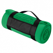 Koc polarowy z paskiem - zielony