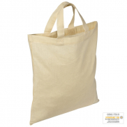Mała torba bawełniana, krótkie uchwyty - naturalny