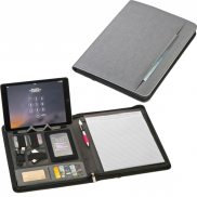 Teczka konferencyjna A4 z power bankiem 5000 mAh - szary