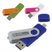 Pendrive z metalu i plastiku OTG type-C - wielokolorowy