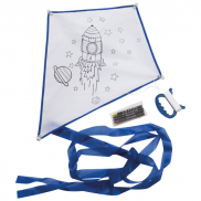 Latawiec do kolorowania z 4 kredkami - biały