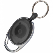 Brelok z karabińczykiem i zwijaną linką - czarny