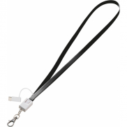 Kabelek do ładowania ze smyczą - czarny