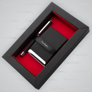 Zestaw upominkowy wizytownik i pióro kulkowe CONCORDE Pierre Cardin - czarny