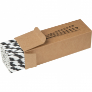 Słomki tekturowe, 100 szt. - czarno-biały