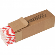 Słomki tekturowe, 100 szt. - czerwono-biały