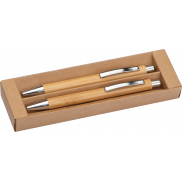 Zestaw piśmienniczy bambusowy - beżowy