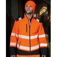Softshell ochronny Ripstop do nadruku - fluorescent orange/black