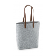 Torba z filcu Tote Premium - grey melange/tan