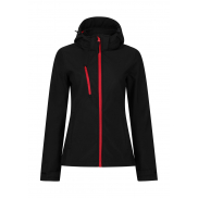 Damski Softshell Z Kapturem 3 Warstwowy Venturer - black/red
