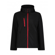 Kurtka Softshell z kapturem 3 warstwowa Venturer - black/red