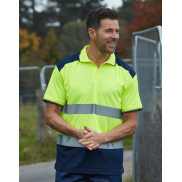 Polo Fluo dwukolorowa - fluo orange/navy