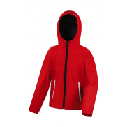 Dziecięcy softshell z kapturem TX Performance - red/black