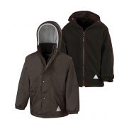 Dziecięca kurtka dwustronna - brown/brown