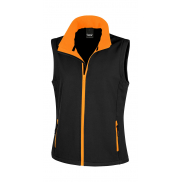 Damski bezrękawnik Softshell Printable - black/orange