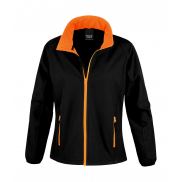 Damski Softshell Printable - black/orange
