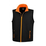 Bezrękawnik Softshell Printable - black/orange