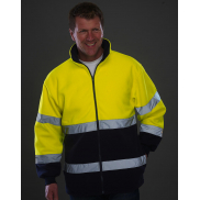 Dwukolorowa kurtka z polaru Fluo - fluo yellow/navy