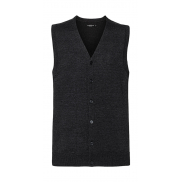 Dzianinowa Kamizelka V-Neck - charcoal marl