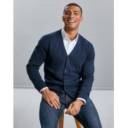 Męski dzianinowy kardigan V-neck - black