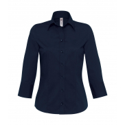 Bluzka Milano/women Popelin Shirt 3/4 sleeves - navy