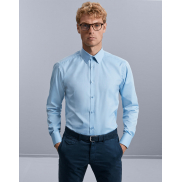 Koszula 'w jodełkę' z długim rękawem - white