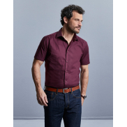 Dopasowana koszula z krótkimi rękawami - white