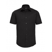 Dopasowana koszula z krótkimi rękawami - black