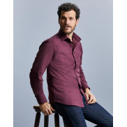 Dopasowana koszula z długimi rękawami - white