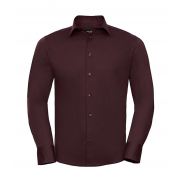 Dopasowana koszula z długimi rękawami - port