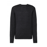 Męski sweter z wycięciem pod szyją - charcoal marl