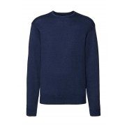 Męski sweter z wycięciem pod szyją - denim marl