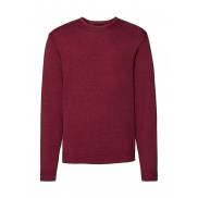 Męski sweter z wycięciem pod szyją - cranberry marl