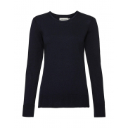 Damski sweter z wycięciem pod szyją - french navy