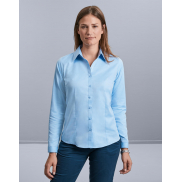 Bluzka w jodełkę z długim rękawem - white