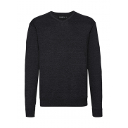 Sweter męski v-neck - charcoal marl