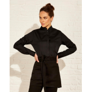 Bluzka Tailored Fit Mandarin Collar - black