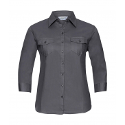 Bluzka z podwijanymi rękawami 3/4 - zinc