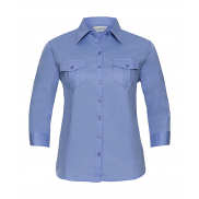 Bluzka z podwijanymi rękawami 3/4 - blue