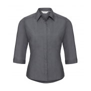 Bluzka popelinowa z rękawami 3/4 - convoy grey