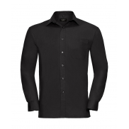 Koszula popelinowa z długimi rękawami - black