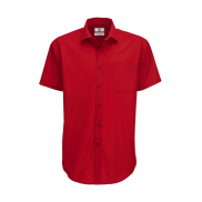 Koszula z krótkimi rękawami Smart SSL/men Poplin - deep red