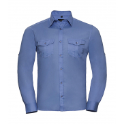 Koszula z podwijanymi rękawami (długie rękawy) - blue