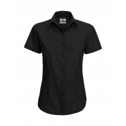 Bluzka popelinowa z krótkimi rękawami Smart SSL/w. - black