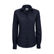 Bluzka popelinowa z długimi rękawami Smart LSL/wo. - navy