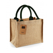 Torba z juty Mini - natural/forest green