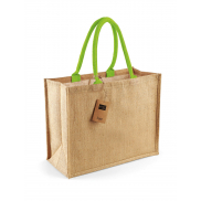 Torba Classic Jute - natural/lime green
