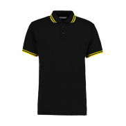 Polo z paseczkami Classic Fit - black/yellow