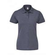 Polo damskie z włókien mieszanych - heather navy